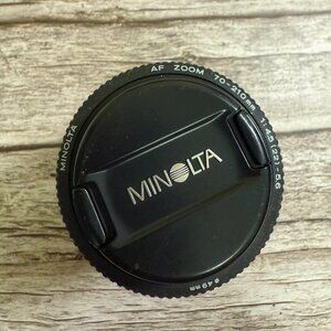 Minolta AF 70-210 Zoom Lens 1:4.5-5.6, 49, Great, 1 Lens Cap Front